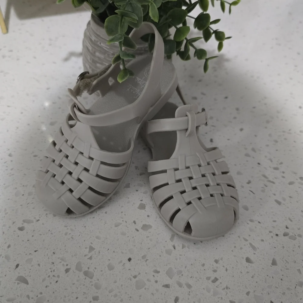 Kids Beige Woven Sandals